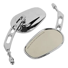  L & R 8mm Rear View Mirrors Fit For Harley FLSTC FXDB Dyna FXDF FLSTF Chrome