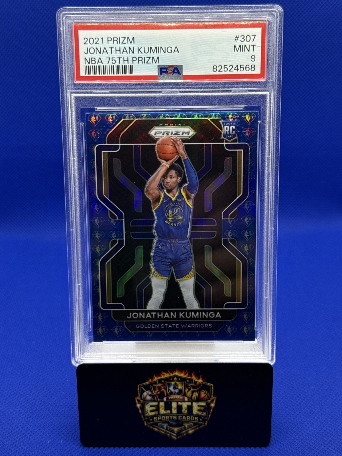 2021-22 Panini Prizm 307 Jonathan Kuminga NBA 75th Anniversary PSA 9 Rookie