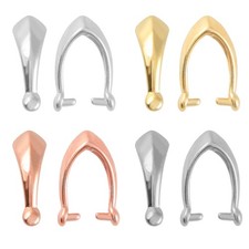 Sterling Silver Pinch Bails 11.5x4mm for making Pendants  Different Platings