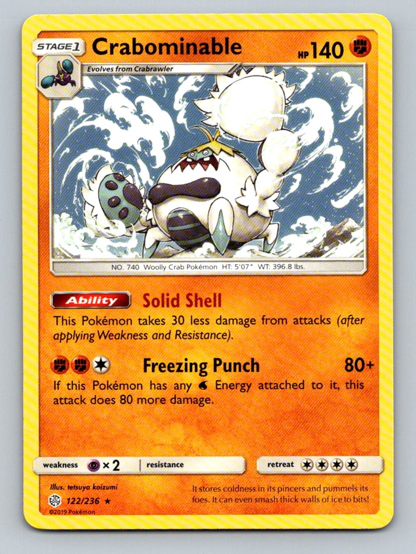 Pokemon Crabominable SM - Cosmic Eclipse 122/236 Near Mint NM