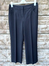 Ladies Vintage Bhs Black Flared Leg High Waist Dress Trousers UK 12 Petite L28"