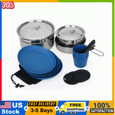 Ozark Trail 22-Piece Non-Stick Camping Mess Kit with Mesh Bag
