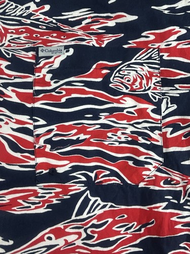 Columbia PFG Shirt Mens 3XT Vented Button Up Short Sleeve Fish All Over Print (E - Picture 5 of 10