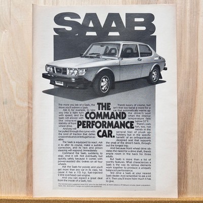 1976 SAAB EMS Coupe Vintage Print Ad The Command Performance Car