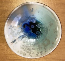 Bill Campbell Pottery Crystalline Stellar Flambeaux Art Trinket Bowl Rare Studio