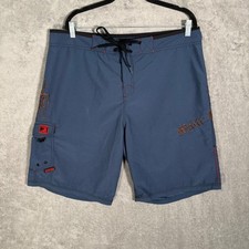 Maui Rippers Mens Blue Octopus Embroidered Board Shorts Size 40 Fits 39