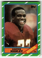 1986 Topps Dexter Manley #180 Washington Redskins PACK FRESH OPENED BY ME