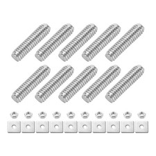 10Pcs Fully Threaded Rod M4 x 15mm 304 Stainless Steel with Nuts Washers