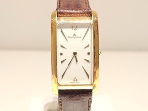Authentic VINTAGE LUXURY TANK CURVED MEN LADIES GOLD PLATED QUARTZ WATCH "MAURICE LACROIX"