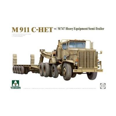 Takom Model 1/72 M911 C-HET Tractor w/M747 Heavy Equipment Semi-Trailer New