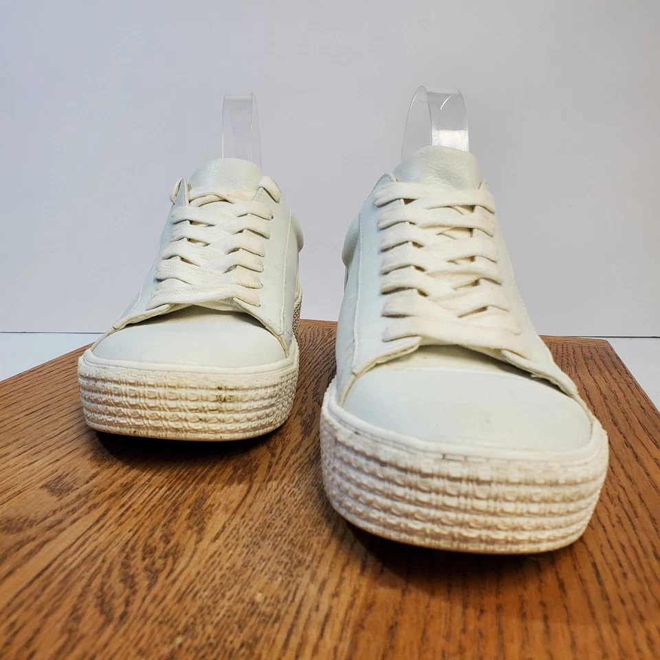 Steve Madden Shoes Womens Size 7.5M White HANLY Platform Sneakers Casual Lace Up - Image 2 of 4