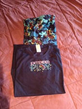 Boys Large Sleep Wear Lounge Fleece Pants Matching Top PJ VGUC Video Gaming