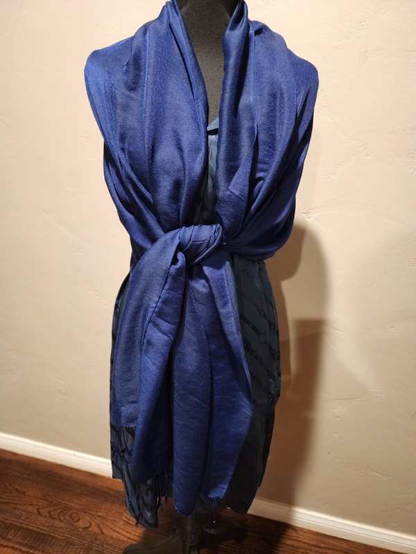 100% Cashmere Shawl Feom Nepal Navy