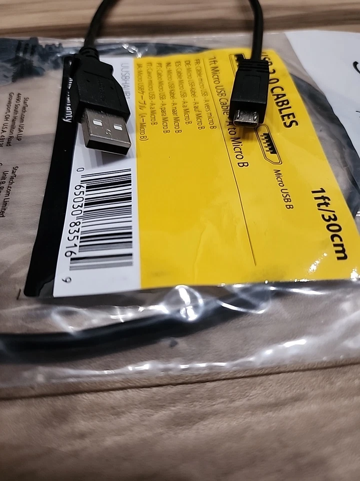 StarTech 1 ft. (0.3 m) USB to Micro USB Cable - USB 2.0 A to Micro B - Black - Image 2 of 2