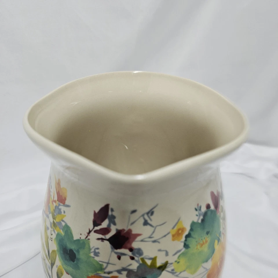 Jarrón jarra grande para servir PIONEER WOMAN sauce floral gres 3,2 cuartos Foto 4 de 4