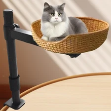 Desk Cat Bed Rack 360 Rotating Cat Nest Support