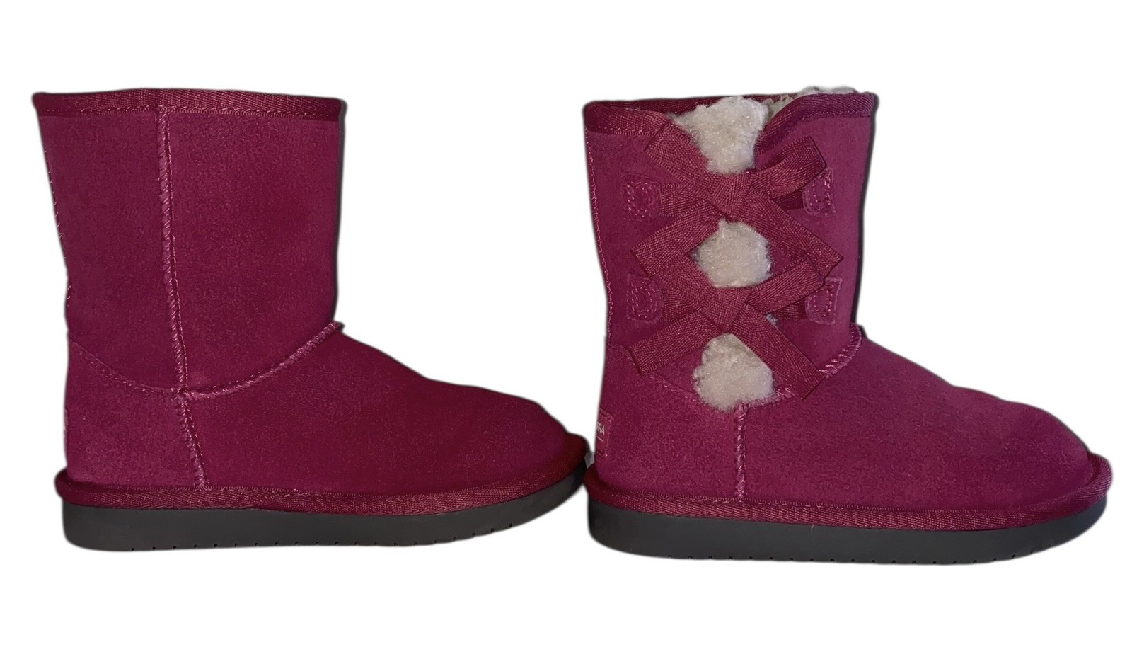 Koolaburra UGG Boots Girls 12 Bright Victoria Short Shearling Fur Bow 1019372 image 7