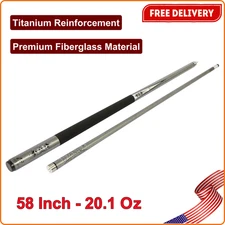 Composite Billiard Pool Cue - 58 Inch L - Features Premium Fiberglass Material