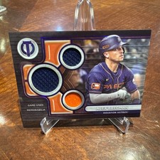 2024 Topps Tribute Triple Relic - Alex Bregman - #TTR-AB Purple #33/50 - Astros!