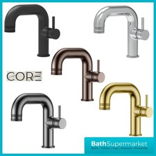 Side Lever Mono Basin Mixer Tap Chrome Black Brass Bronze 2 Handle Options