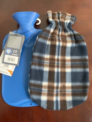 #ad Fashy Blue Hot Water Bottle w cover for Pain or Warmth 2L New $14.99