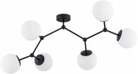 Deckenleuchte Esszimmer 6-Flammig Glas Schwarz E27 80 Cm Deckenlampe Wohnzimmer