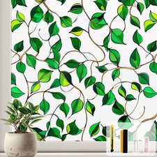Privacy Window Film Frosted Glass Static Cling, Front Door Heat UV Blocking F...