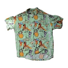 RARA Camisa Hawaiana Kahala Tiki Lounge Rayón Aloha Camisa Hawaiana Para Hombres Grande Usada en Excelente Condición