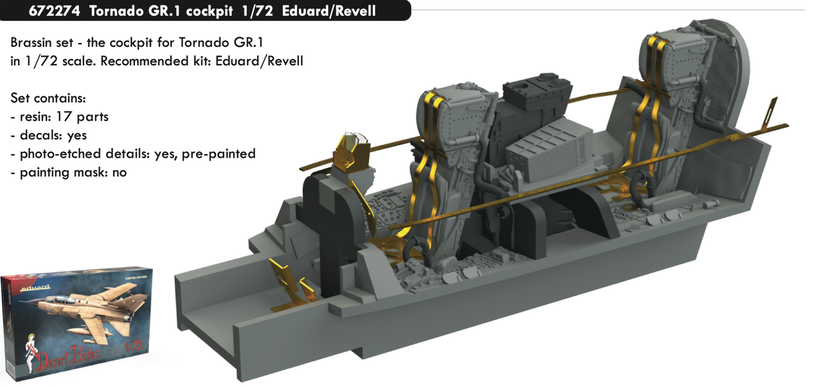 Eduard Brassin 672274 1:72 Panavia Tornado GR.1 cockpit