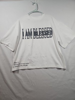 Angelic Action I Am Blessed Tee, White, Size Men's Medium