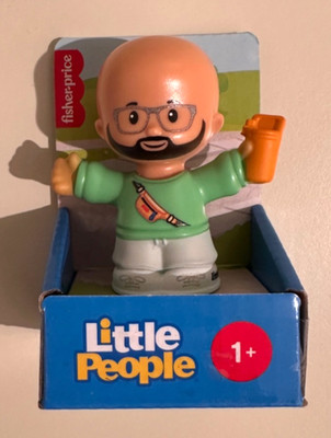 NIB Fisher-Price Little People Athleisure Dad Bald Bearded w/ Glasses Figure Toy