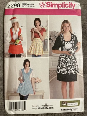 ~New Uncut Sewing Pattern Simplicity 2298 Aprons & Hat Small, Med, Large