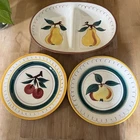 Stangl Art Pottery Fruit Set of 2  6" Bread Butter Plate &Stangl divided dish