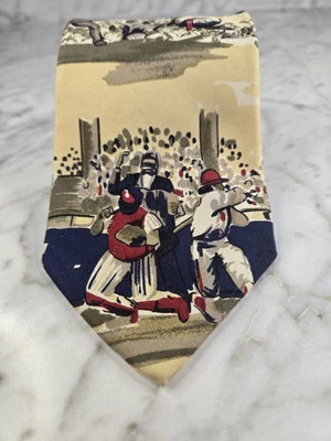 Kenneth Gordon Men's Necktie Baseball Novelty 100% Silk Hand Sewn Made USA Tie - Image 1 of 4