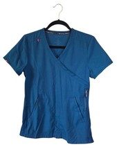 Koi Lite Serenity Scrub Set Mock Wrap Top Peace Pants Caribbean Blue, XS/S