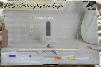 LED Schreib Neonlicht - Zeichenbrett mit Licht - weiße LEDs - inklusive Stift