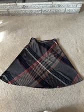 Parsons Place Vintage Plaid Skirt Gray Red Green Beige Polyester Size 18 1970 s