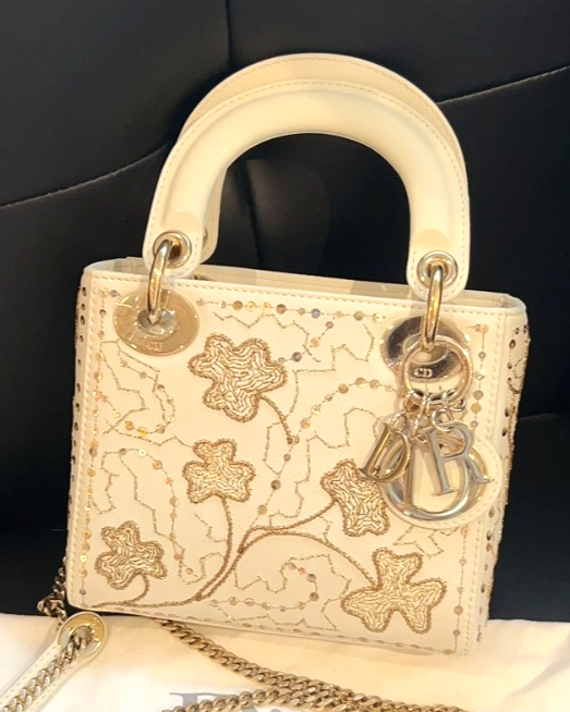 Christian Dior Lady Embroidery Limited Edition Top Handle bag