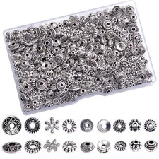 460Pcs Antique Silver Spacer Beads for Jewelry Making, 20 Millimeters,