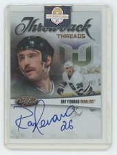 2010-11 Panini Certified Throwback Threads Auto 046/100 Ray Ferraro  Hartford