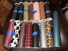 Huge Lot Faux Leather 33 Rolls Glitter Floral Pattern — photo 6
