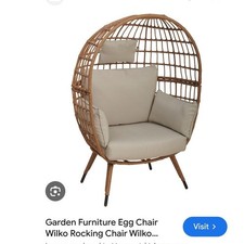 Wilko Egg Chair Garden Lounger Cream Cushions Excellent Condition!