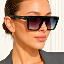 Quay Hindsight Green/Smoke Fade Rimless Sunglasses Shield 51mm Unisex