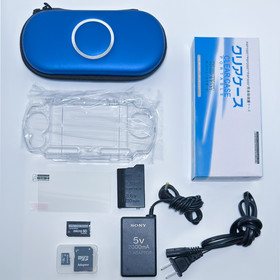 Sony PSP 3000 64GB Set - Vibrant Blue (Battery, Charger, Case & More) USA Seller