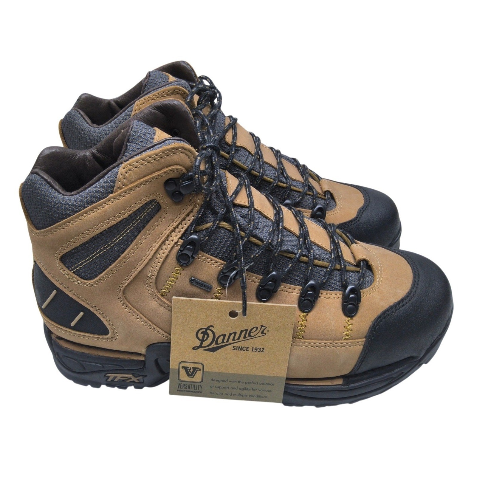 Hiking Boots Gore-tex Waterproof Tan Grey Leather 45370 Sz: 