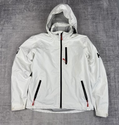 Helly Hansen jacket Womans Medium White Crew Hooded Midlayer Lightweight Fall