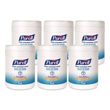Purell 911306CT 6.75 in. x 6 in. Sanitizing Hand Wipes - White, (6/Carton) New