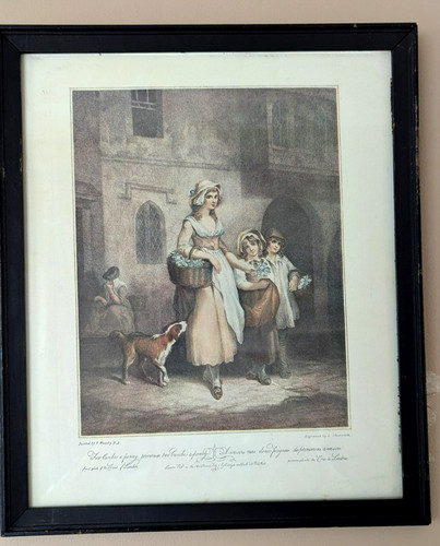 VTG Francis Wheatley Cries Of London Print Plate 1 Primroses Two Bunches A Penny