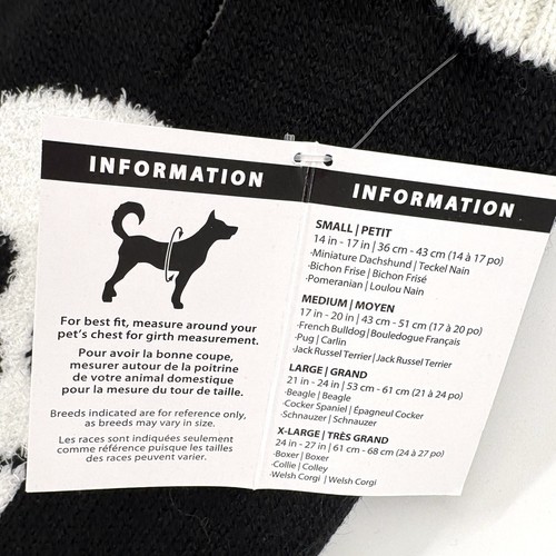 Party Dog Skull Bow Tie Black White Sweater Pet Apparel Size Medium - Picture 8 of 9