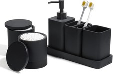 Bathroom Accessories Set, 6 Piece Bathroom Set with Toothbrush Holders, Soap